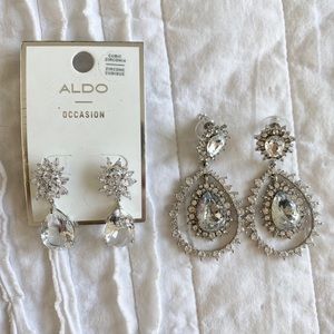 Two pairs of cubic zirconia drop earrings